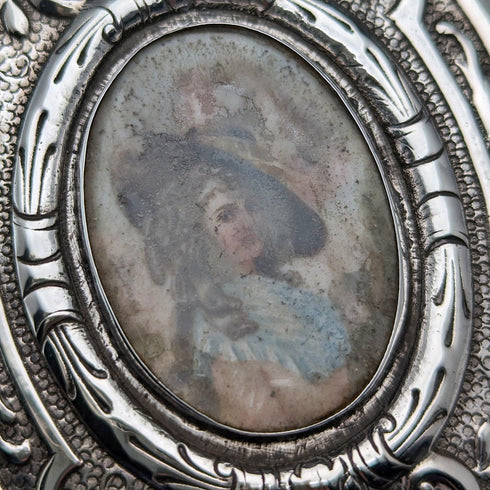 約 1900 年德國古董 800 銀琺瑯裝飾盒 85 克